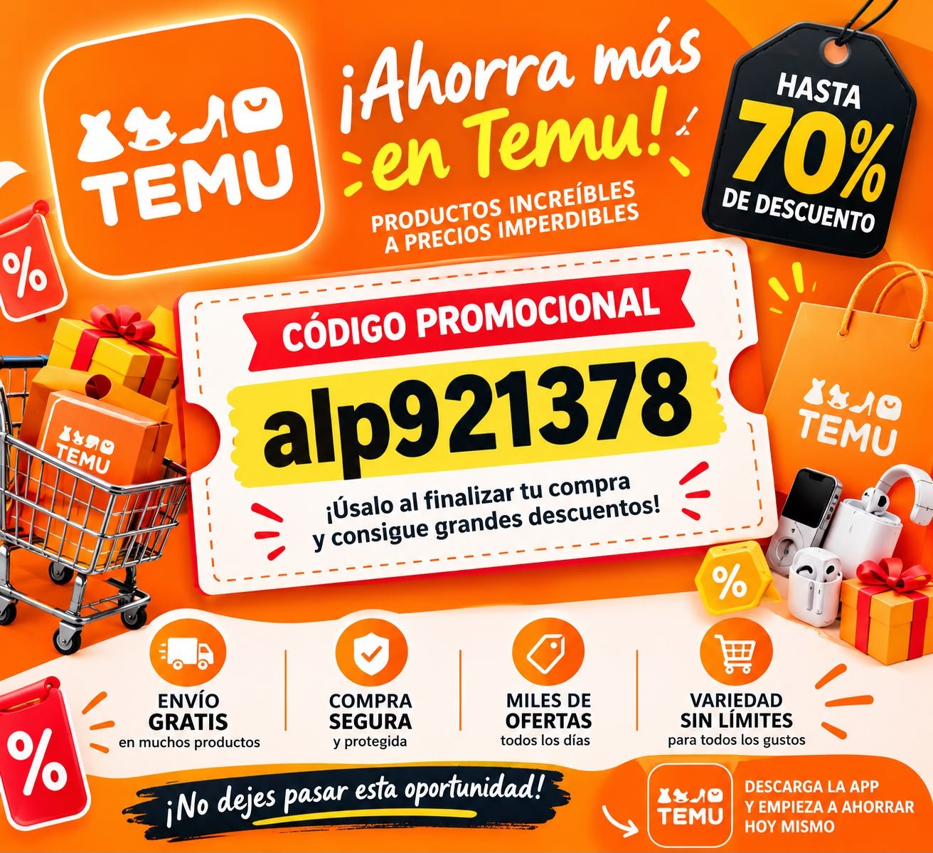 Temu! la App con los mejores precios!
