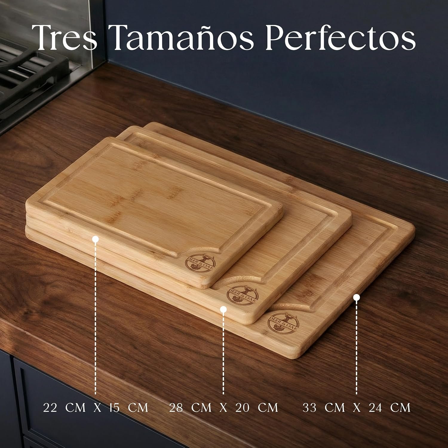 Set de 3 tablas de cortar Bambu 18,99€